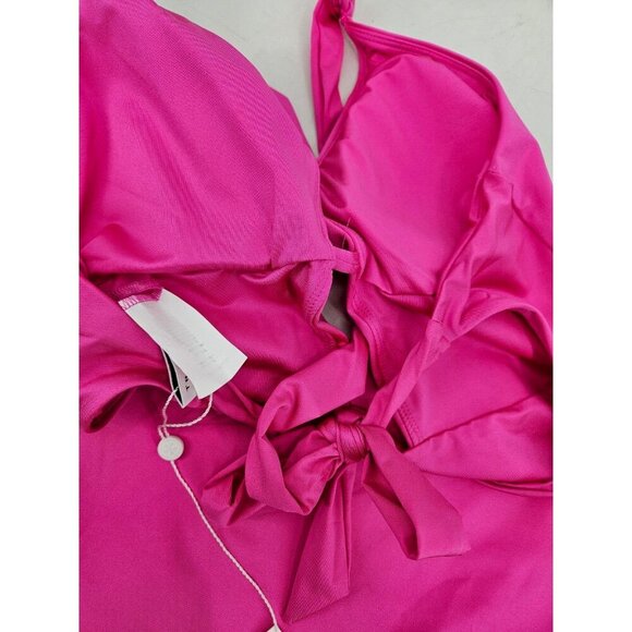 New Trina Turk Monaco Halter Swimsuit Womens 10 One Piece Rose Pink Cutout - Picture 8 of 10